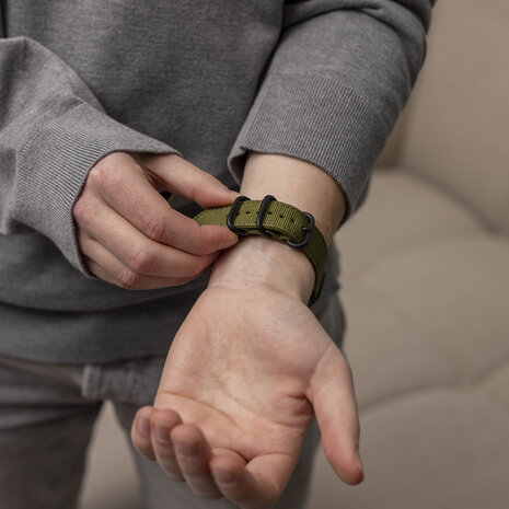 Strap-it® Strap-it Garmin Epix Pro (Gen 2) 51mm nylon gesp band (groen)