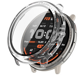 Strap-it® Amazfit Active 2 PC case met glas (transparant)