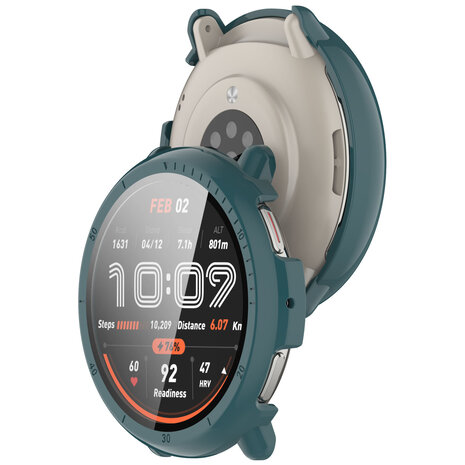 Strap-it® Strap-it Amazfit Active 2 PC case met glas (groen) Strap-it® Strap-it Amazfit Active 2 PC case met glas (groen)