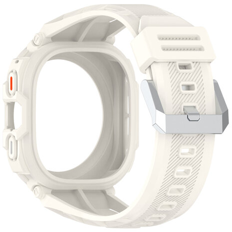 Strap-it® Strap-it Samsung Galaxy Watch Ultra TPU bandje met frame (ivoor wit)