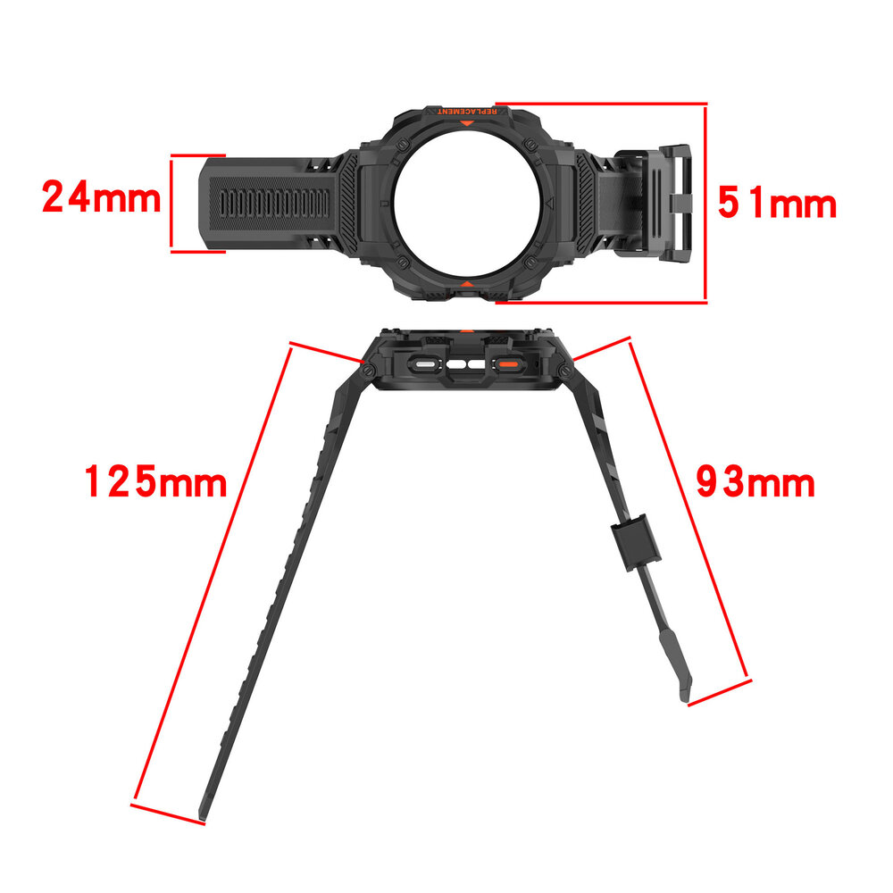 Strap-it® Strap-it Samsung Galaxy Watch Ultra TPU bandje met frame (zwart)