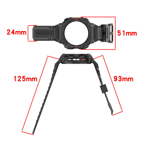 Strap-it® Strap-it Samsung Galaxy Watch Ultra TPU bandje met frame (zwart)