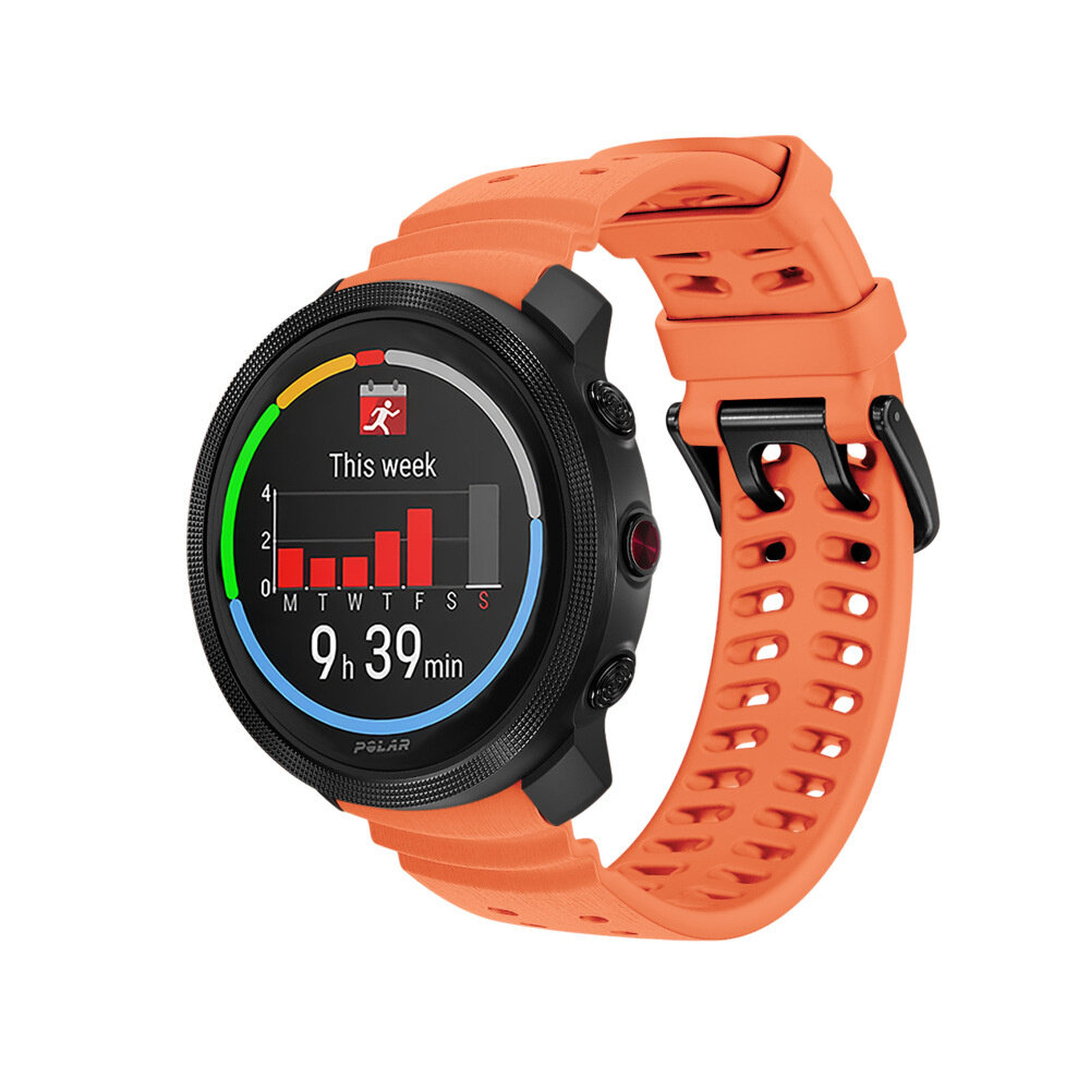 Strap-it® Strap-it Polar Vantage V3 silicone grain band (oranje)