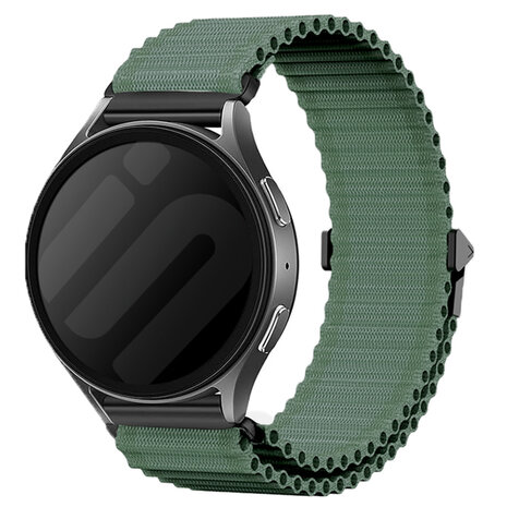 Strap-it® Strap-it Samsung Galaxy Watch 42mm outdoor nylon bandje (donkergroen)