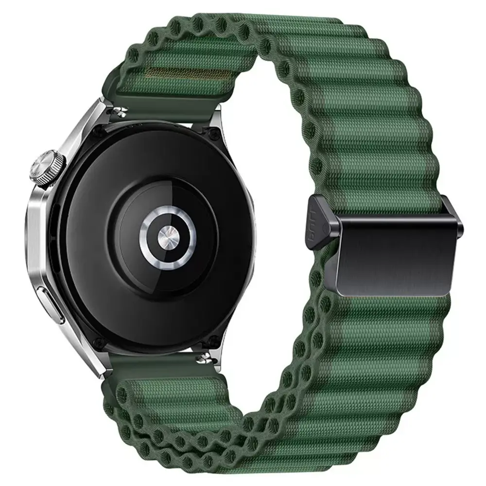Strap-it® Strap-it Samsung Galaxy Watch 5 - 40mm outdoor nylon bandje (donkergroen)