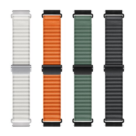 Strap-it® Strap-it Samsung Galaxy Watch 5 - 40mm outdoor nylon bandje (donkergroen)