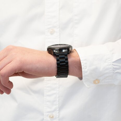 Bandz Bandz Oppo Watch X2 titanium schakel band (zwart)