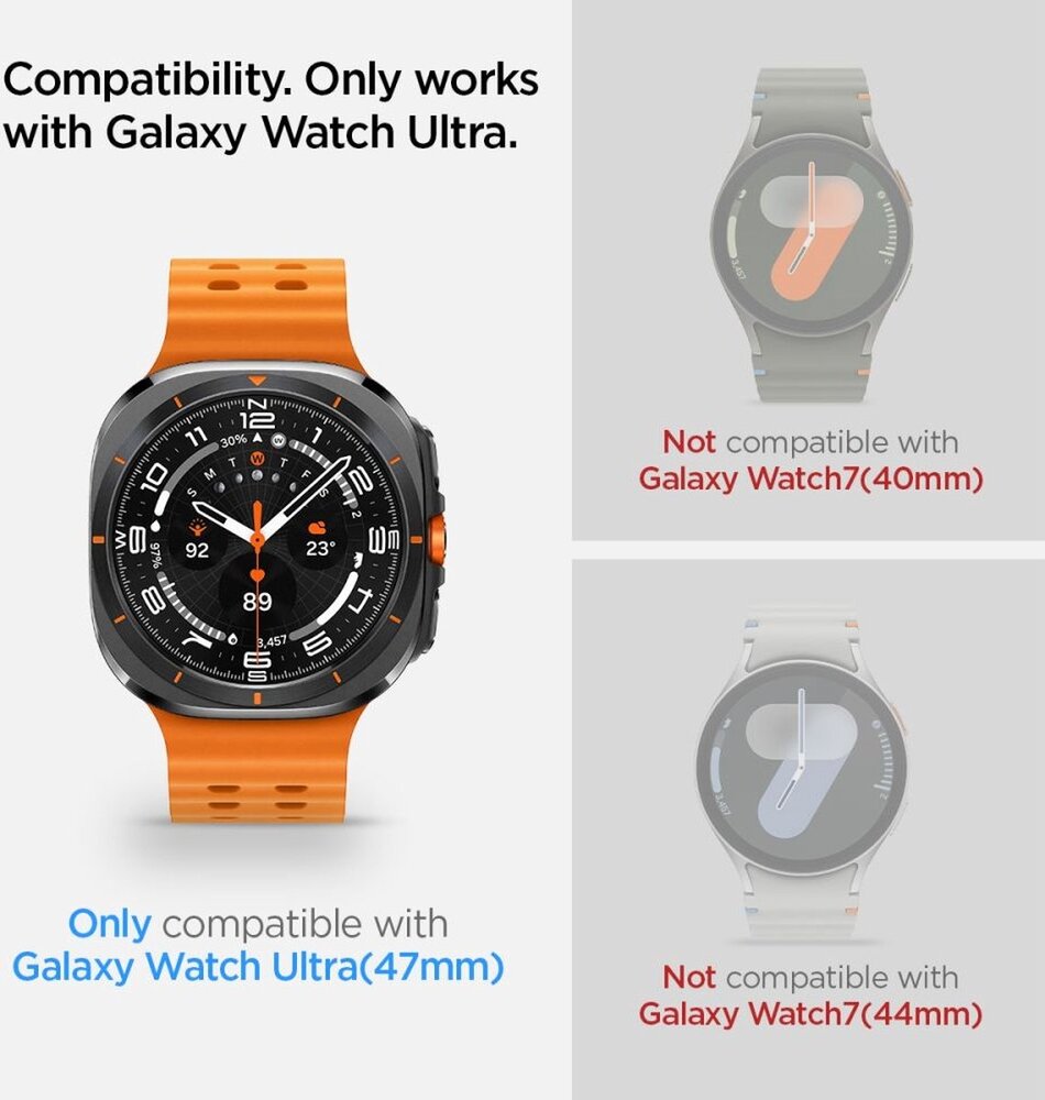Spigen Spigen Samsung Galaxy Watch Ultra Tempered Glas met Montage 2 stuks Screenprotector (transparant)