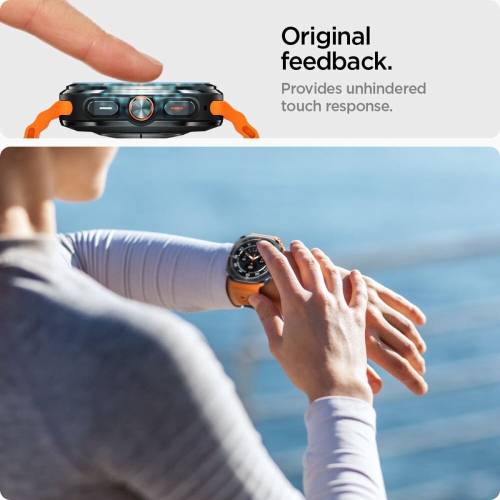 Spigen Spigen Samsung Galaxy Watch Ultra Tempered Glas met Montage 2 stuks Screenprotector (transparant)