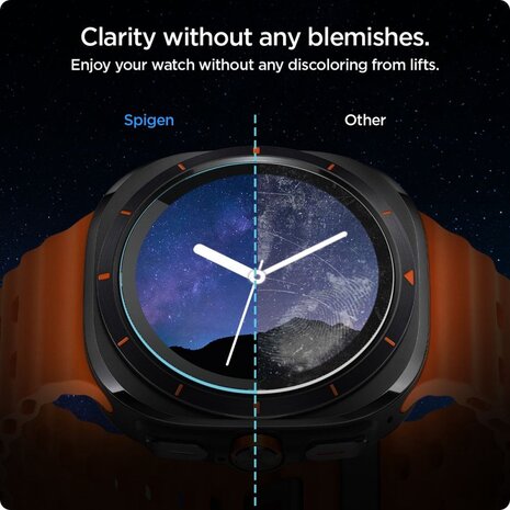Spigen Spigen Samsung Galaxy Watch Ultra Tempered Glas met Montage 2 stuks Screenprotector (transparant)