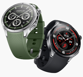 Groene en zwarte OnePlus Watch 3
