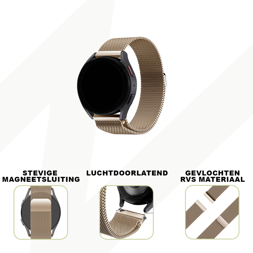 Bandz Bandz Samsung Galaxy Watch 42mm Milanese loop band (champagne)