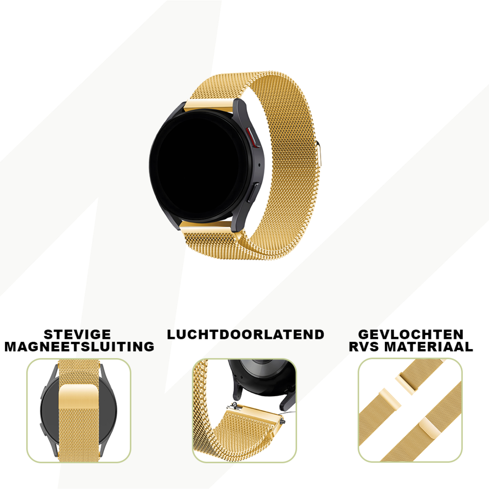 Bandz Bandz Withings Steel HR - 40mm Milanese loop band (goud) Bandz Bandz Withings Steel HR - 40mm Milanese loop band (goud)