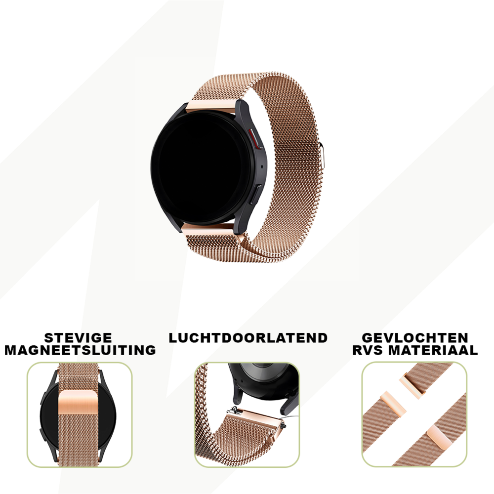 Bandz Bandz Samsung Galaxy Watch 42mm Milanese loop band (roségoud) Bandz Bandz Samsung Galaxy Watch 42mm Milanese loop band (roségoud)