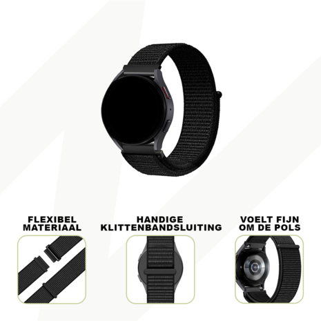 Bandz Bandz Xiaomi Watch S4 Sport nylon loop band (zwart)