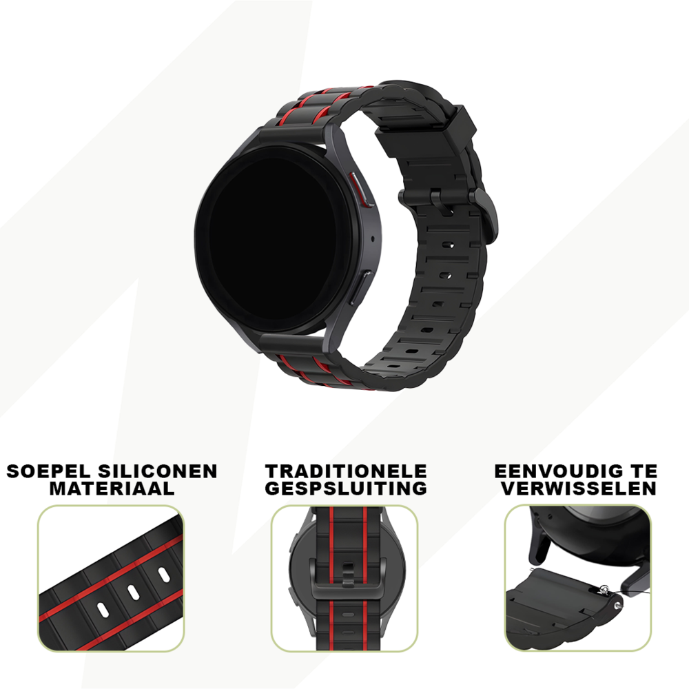 Bandz Bandz Polar Grit X sport band gestreept (zwart/rood)