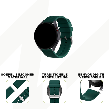 Bandz Bandz Amazfit GTR 4 siliconen band 'Deluxe' (donkergroen)
