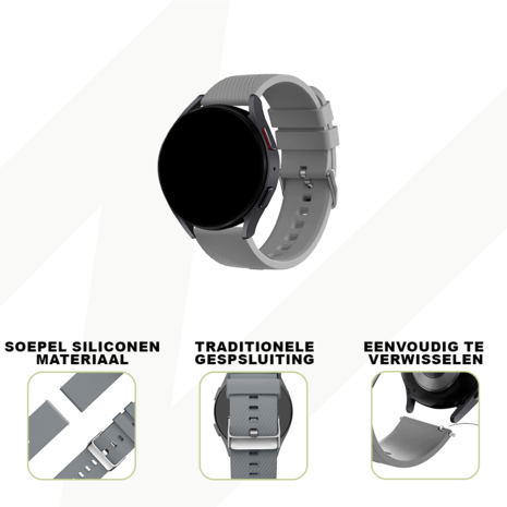 Bandz Bandz Huawei Watch GT 3 Pro 46mm siliconen band 'Deluxe' (grijs)