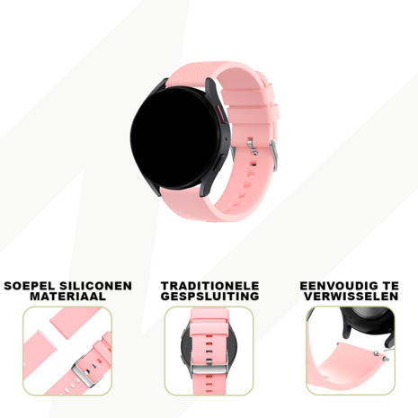Bandz Bandz TicWatch 22mm siliconen band 'Deluxe' (roze)
