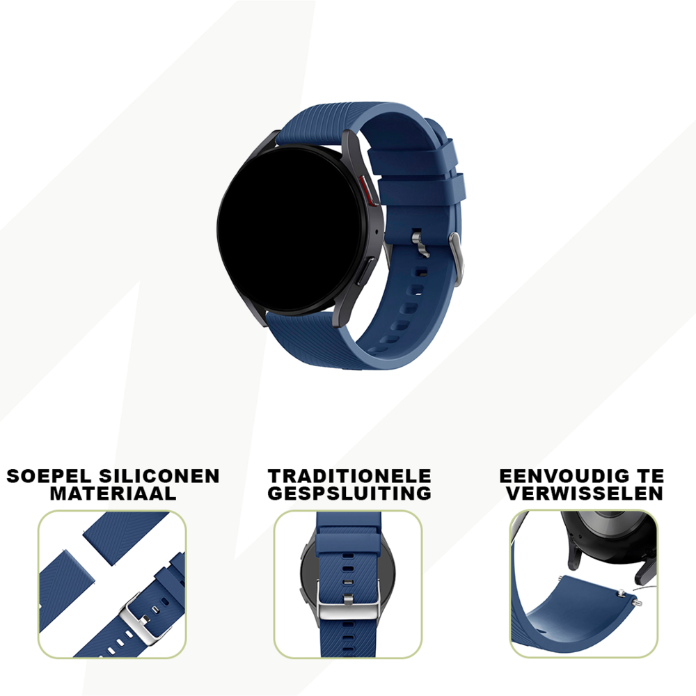 Bandz Bandz Samsung Galaxy Watch 3 45mm siliconen band 'Deluxe' (donkerblauw)