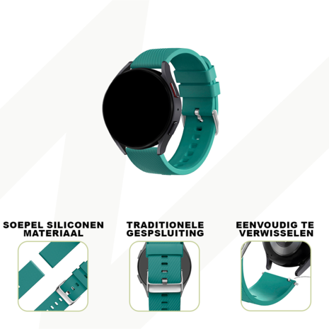 Bandz Bandz Huawei Watch 3 (Pro) siliconen band 'Deluxe' (dennengroen)