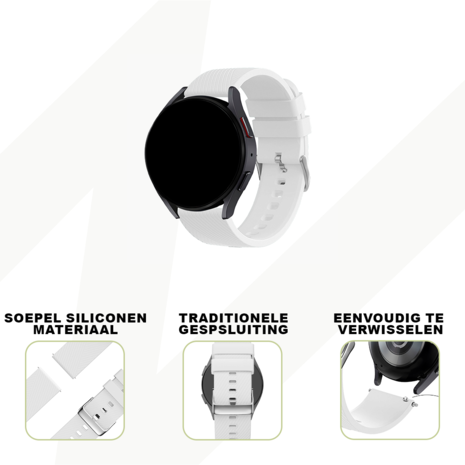 Bandz Bandz Redmi Watch 5 Active siliconen band 'Deluxe' (wit)