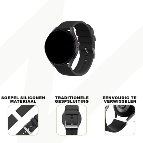 Bandz Bandz Amazfit GTR 4 siliconen band 'Deluxe' (zwart)