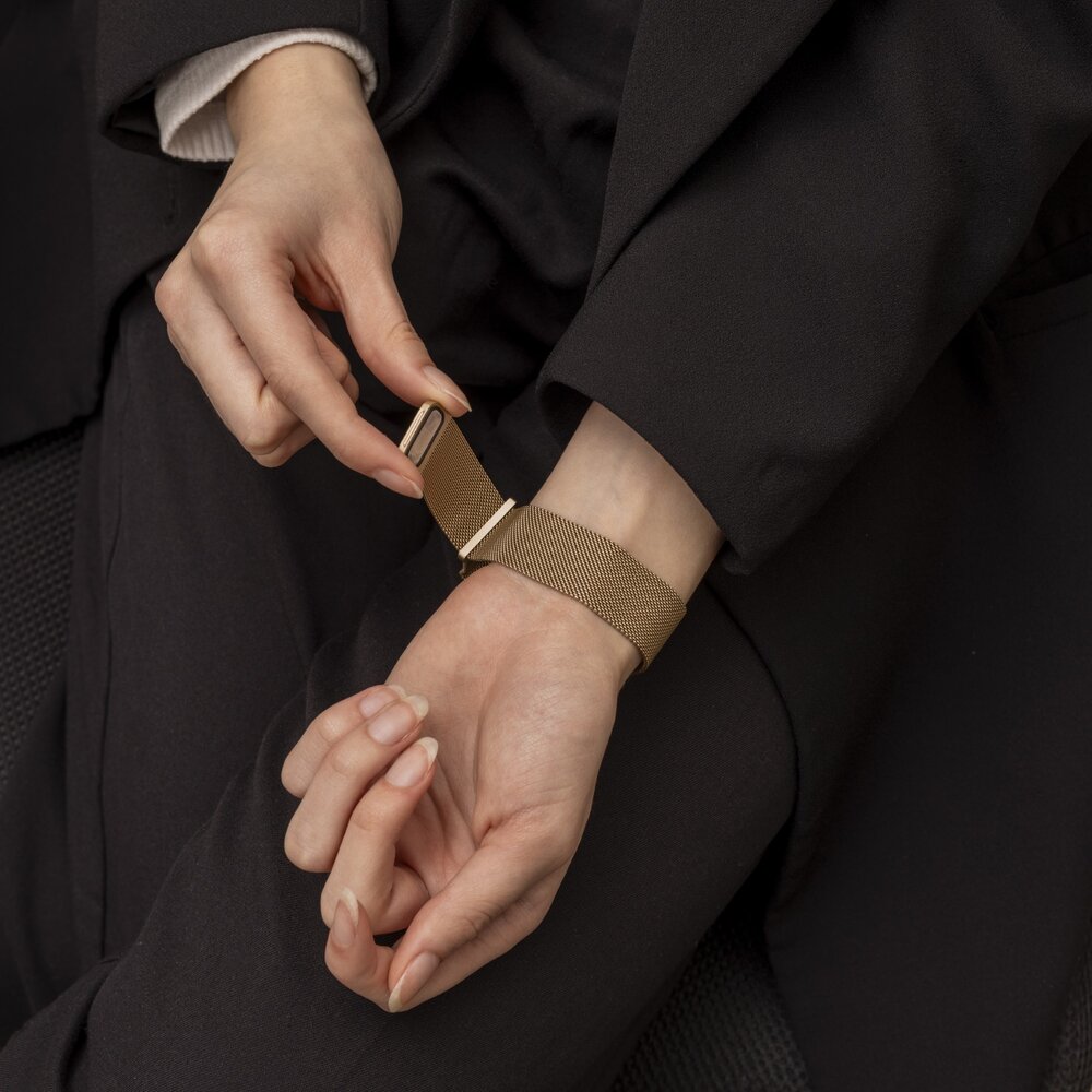 Strap-it® Strap-it Apple Watch Milanees bandje (retro goud)