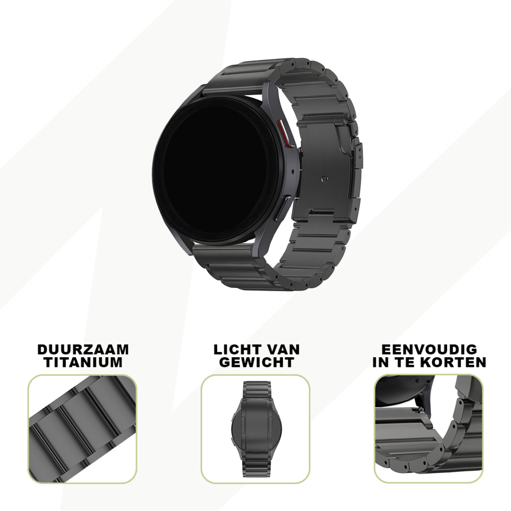 Bandz Bandz Xiaomi Mi Watch titanium schakel band (zwart)