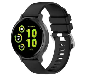 Strap-it® Garmin Vivoactive 6 siliconen classic bandje (zwart)