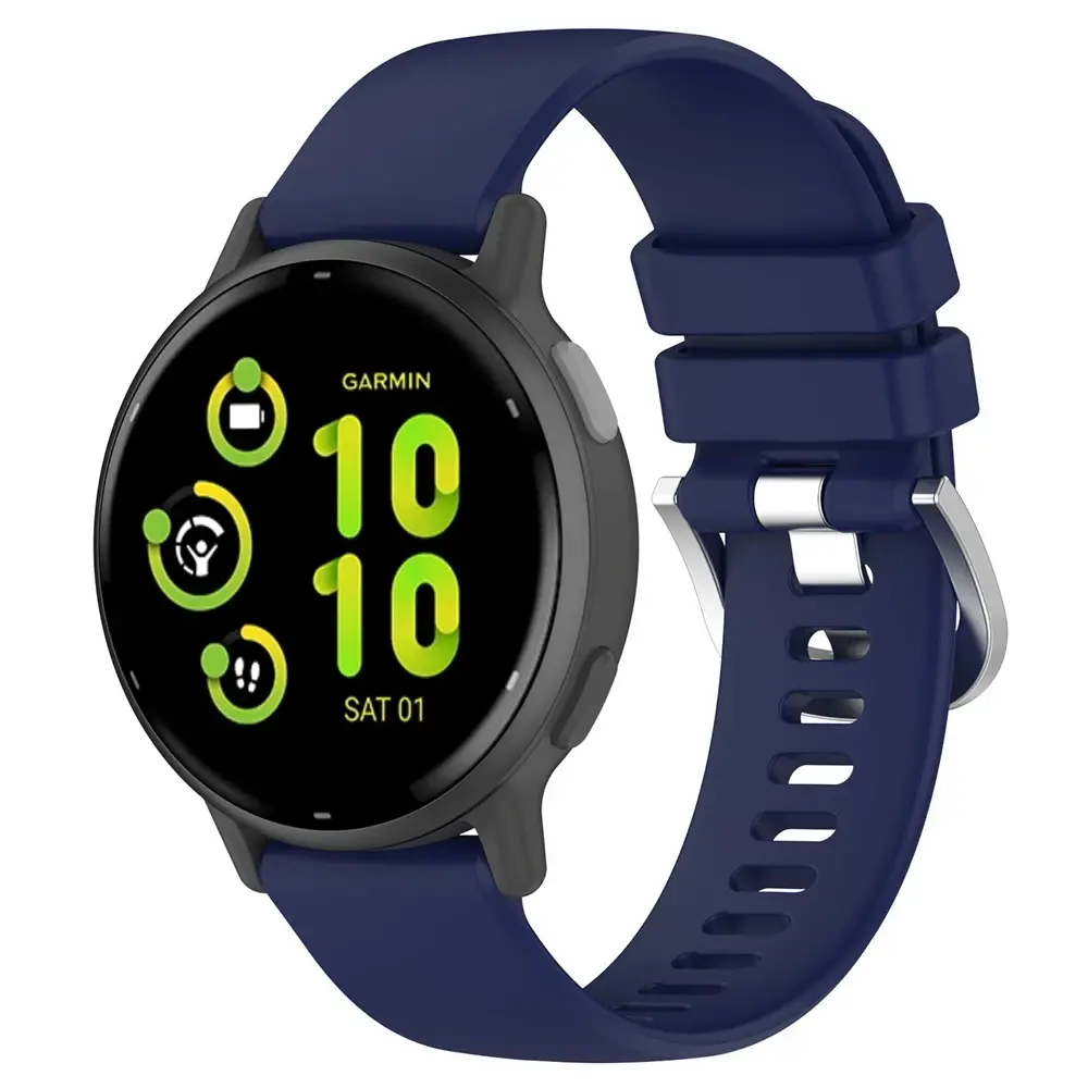 Strap-it® Strap-it Garmin Vivoactive 6 siliconen classic bandje (donkerblauw)