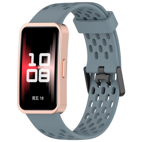 Strap-it® Strap-it Huawei Band 8 siliconen air bandje (grijsblauw)