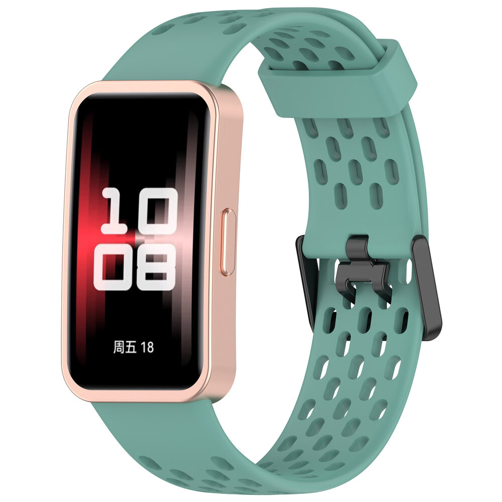 Strap-it® Strap-it Huawei Band 8 siliconen air bandje (dennengroen)