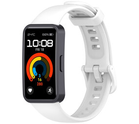 Strap-it® Huawei Band 9 classic siliconen bandje (wit)