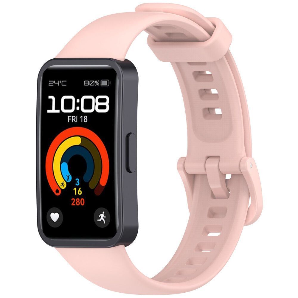 Strap-it® Strap-it Huawei Band 9 classic siliconen bandje (roze)