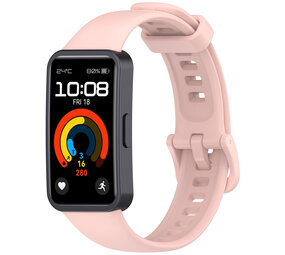 Strap-it® Huawei Band 9 classic siliconen bandje (roze)