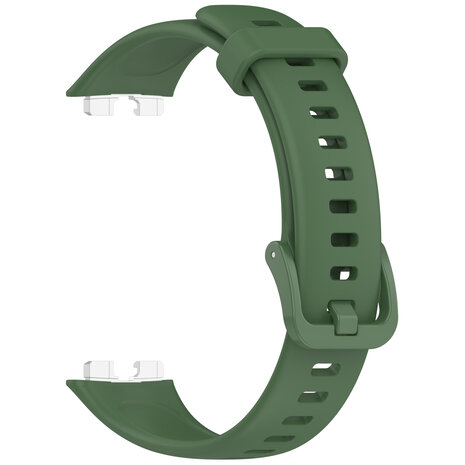 Strap-it® Strap-it Huawei Band 9 classic siliconen bandje (donkergroen)