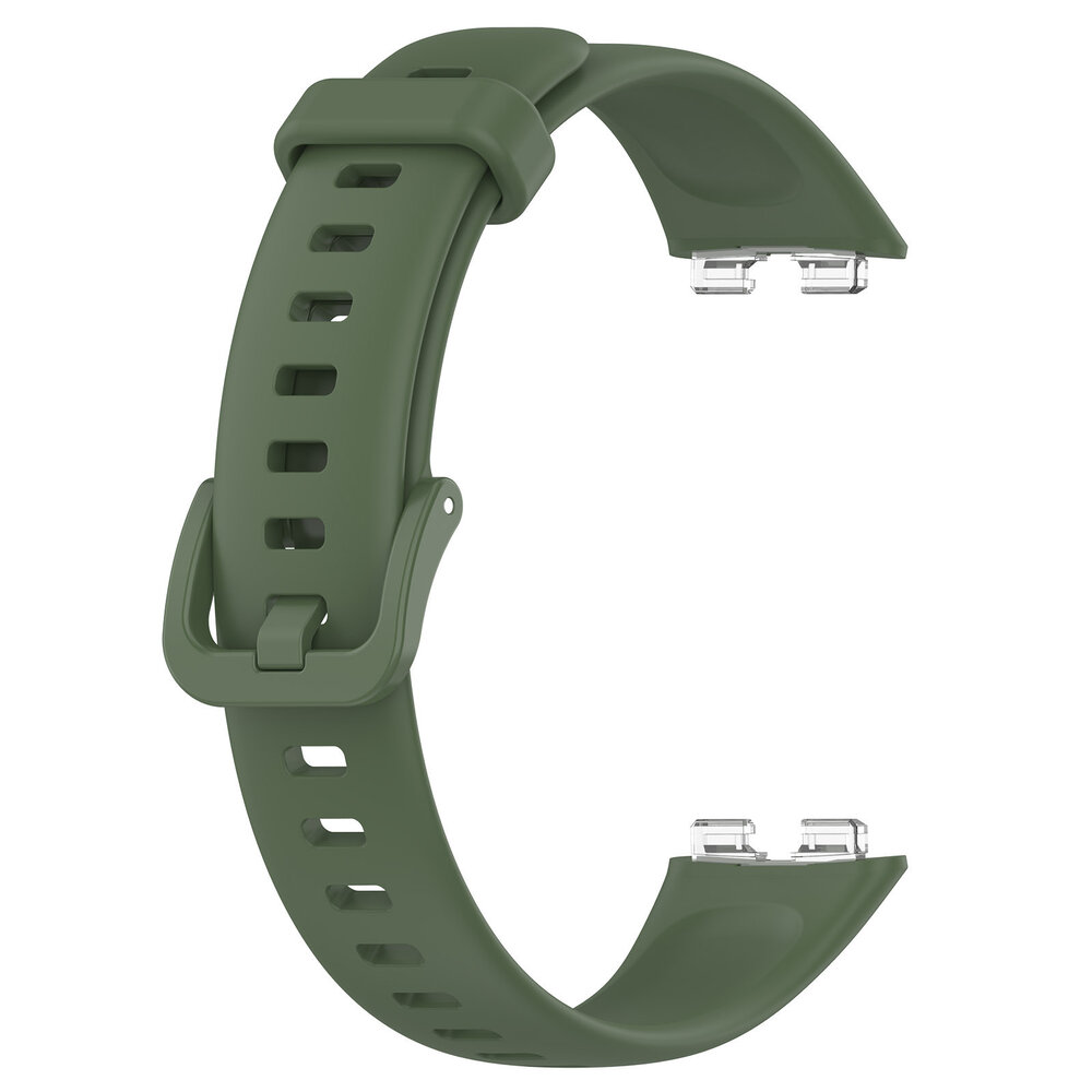 Strap-it® Strap-it Huawei Band 9 classic siliconen bandje (donkergroen)