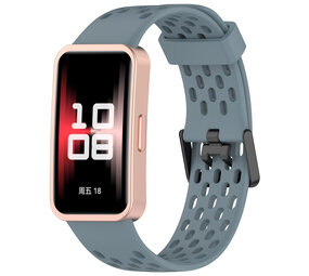 Strap-it® Huawei Band 9 siliconen air bandje (grijsblauw)
