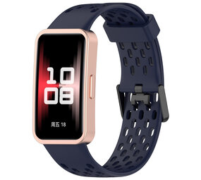 Strap-it® Huawei Band 9 siliconen air bandje (donkerblauw)