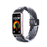 Strap-it® Huawei Band 9 gevlochten bandje (mandala zwart)