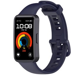 Strap-it® Huawei Band 10 classic siliconen bandje (donkerblauw)