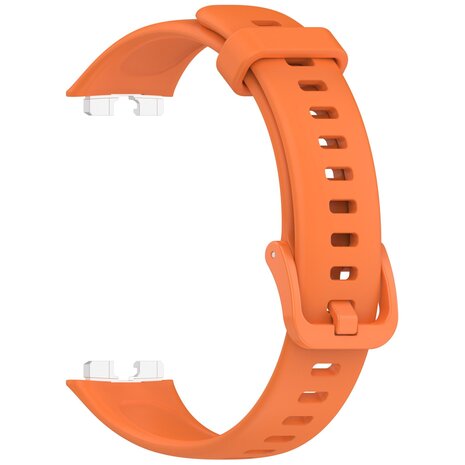 Strap-it® Strap-it Huawei Band 10 classic siliconen bandje (oranje)