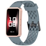 Strap-it® Huawei Band 10 siliconen air bandje (grijsblauw)
