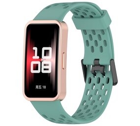 Strap-it® Huawei Band 10 siliconen air bandje (dennengroen)