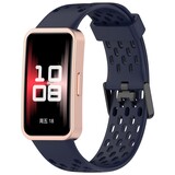Strap-it® Huawei Band 10 siliconen air bandje (donkerblauw)