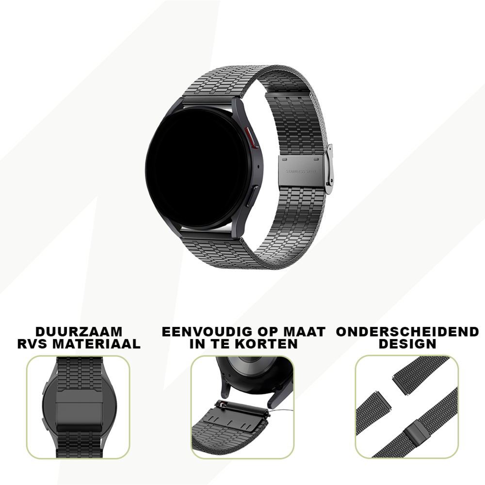 Bandz Bandz Suunto Vertical verstelbare stalen band (zwart)