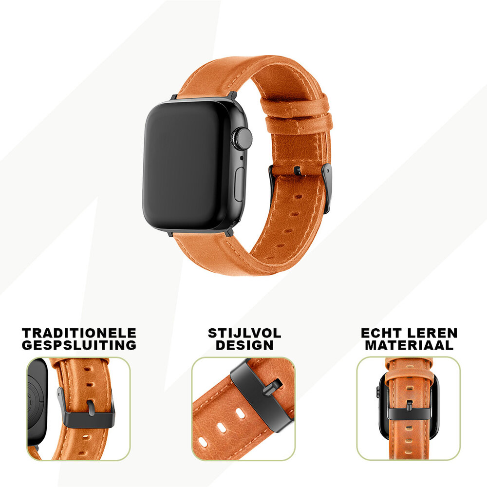 Bandz Bandz Apple Watch genuine leren band (bruin) Bandz Bandz Apple Watch genuine leren band (bruin)