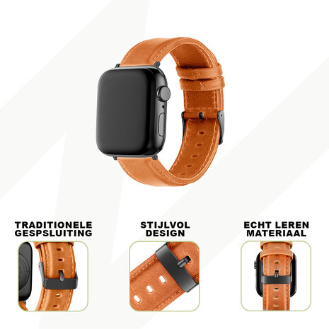 Bandz Bandz Apple Watch genuine leren band (bruin) Bandz Bandz Apple Watch genuine leren band (bruin)