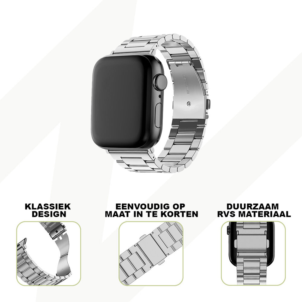 Bandz Bandz Apple Watch stalen band 'Classic' (zilver)